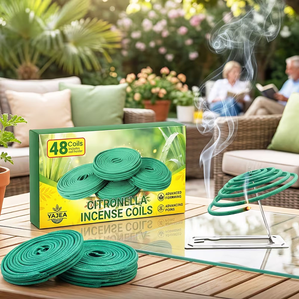 Uv Inhibitor Candle - 48 Grandi Spirali di Citronella, Bastoncini