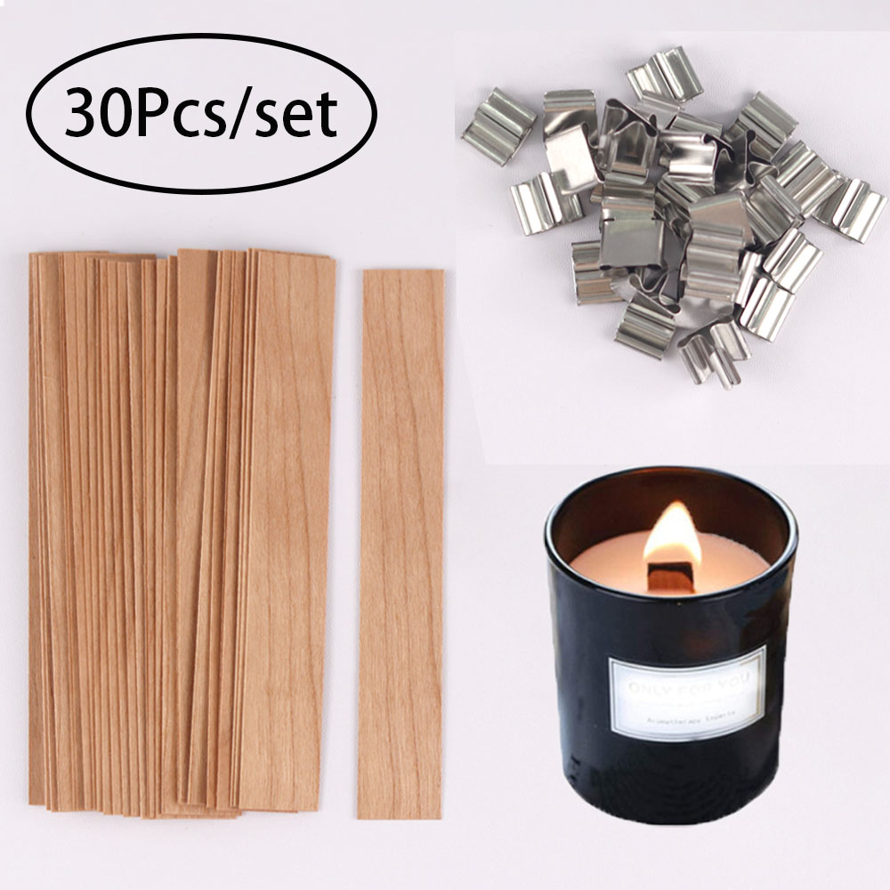 Candle Making Pot - 30 stoppini per candele in legno,